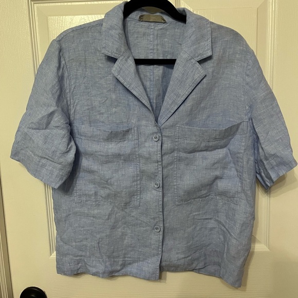 Everlane The Linen Workwear Shirt size small blue - Picture 4 of 7